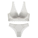 Bandage Lace Embroidery Push Up Lingerie Set